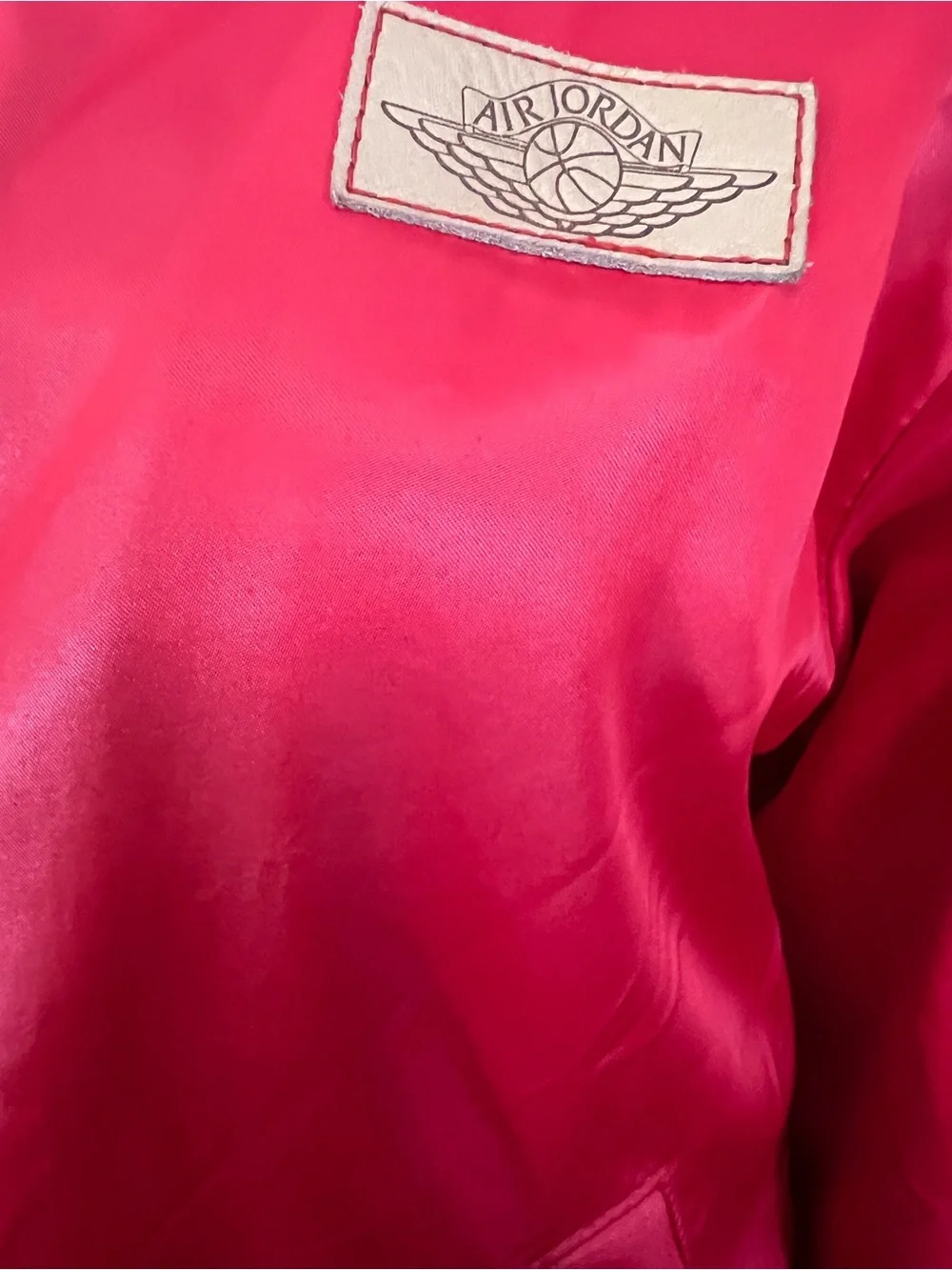 Jordan x Just Don Pinnacle Red satin bomber jacket,Medium